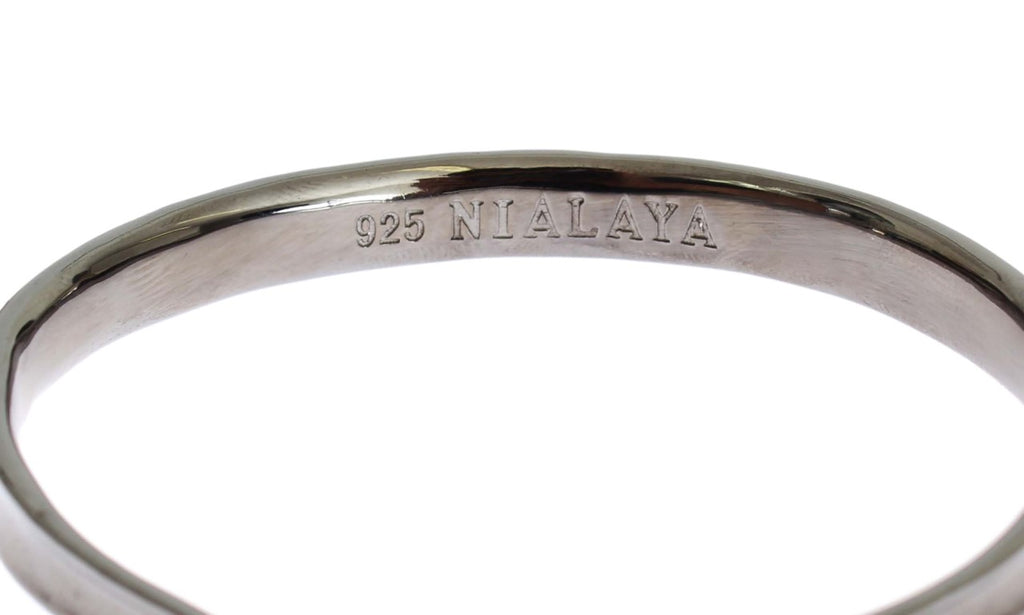 Nialaya Elegant Rhodium Silver Bangle