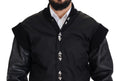 Chaqueta bomber de Dolce & Gabbana elegante, negra, con adornos de cristal