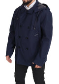 Chaqueta parka azul cruzada elegante de Dolce & Gabbana