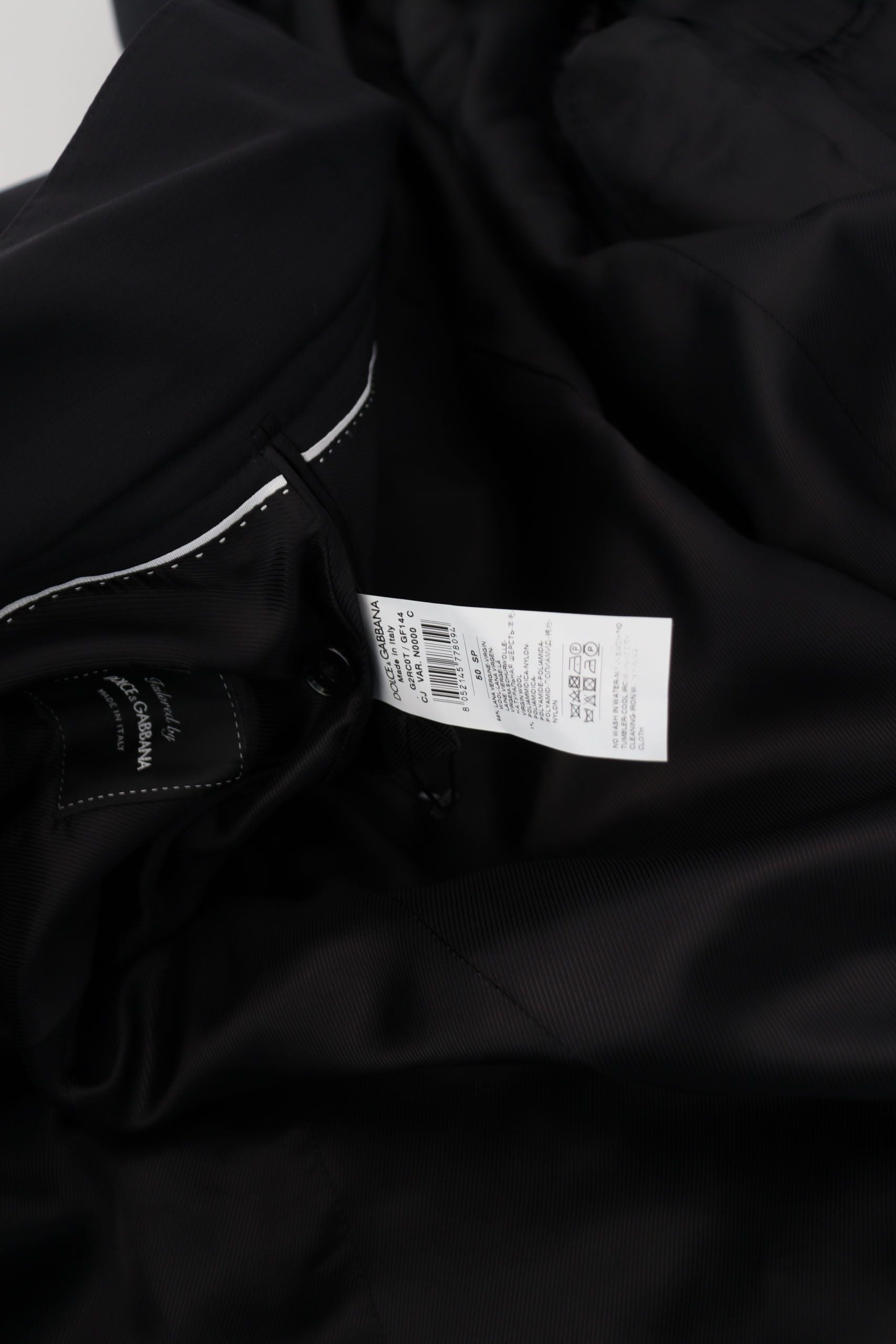 Chaqueta Dolce & Gabbana elegante de lana virgen negra