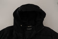 Chaqueta de invierno con capucha elegante negra Dolce & Gabbana