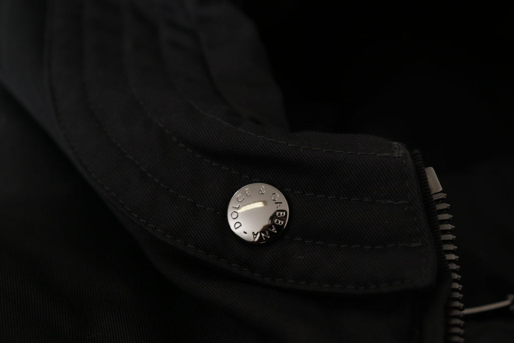 Chaqueta de invierno con capucha elegante negra Dolce & Gabbana