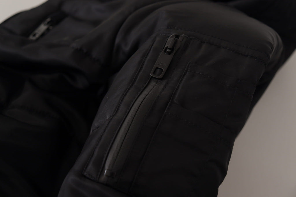 Chaqueta de invierno con capucha elegante negra Dolce & Gabbana