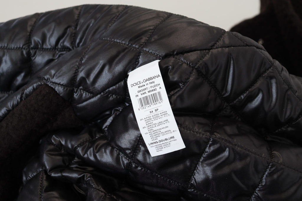 Chaqueta elegante Dolce & Gabbana de mezcla de lana de alpaca negra