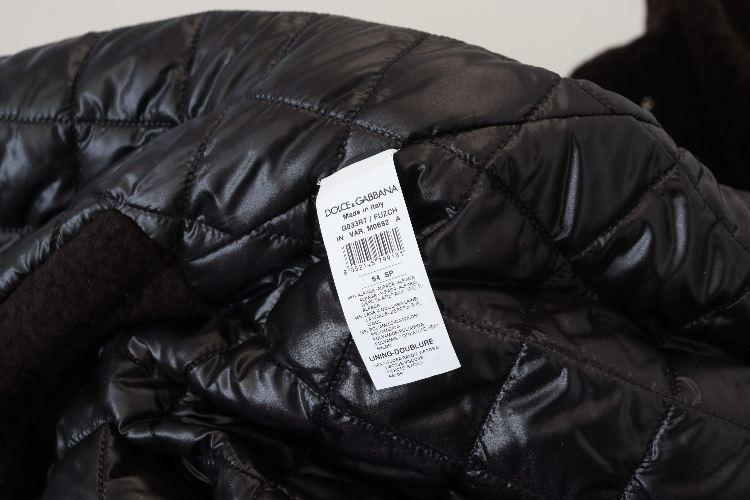 Chaqueta elegante Dolce & Gabbana de mezcla de lana de alpaca negra