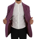 Blazer elegante de mezcla de cachemir y seda morada de Dolce & Gabbana