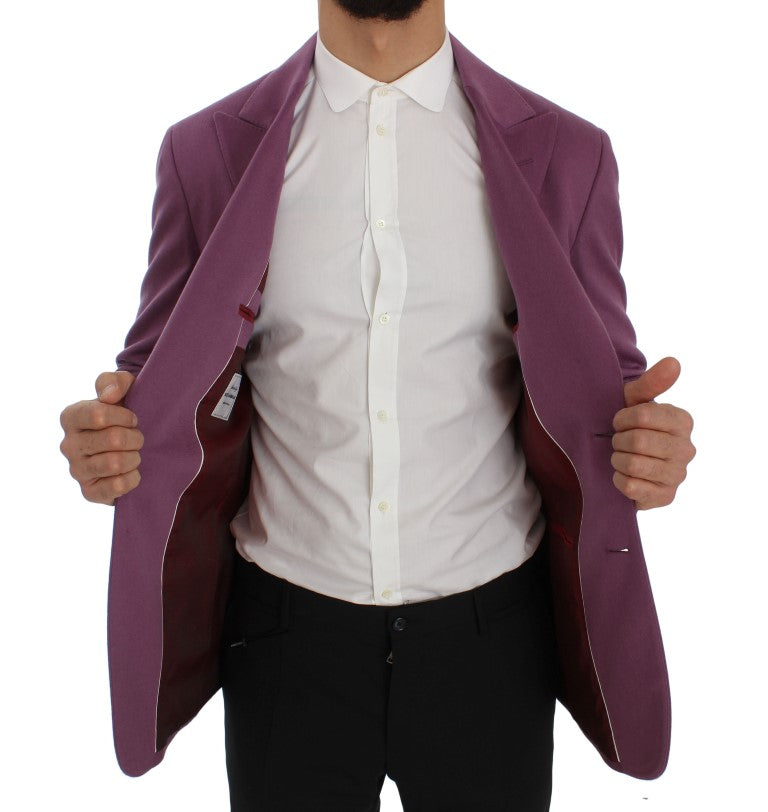 Blazer elegante de mezcla de cachemir y seda morada de Dolce & Gabbana