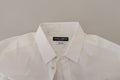 Camisa elegante con plumas de pavo real blancas de Dolce & Gabbana