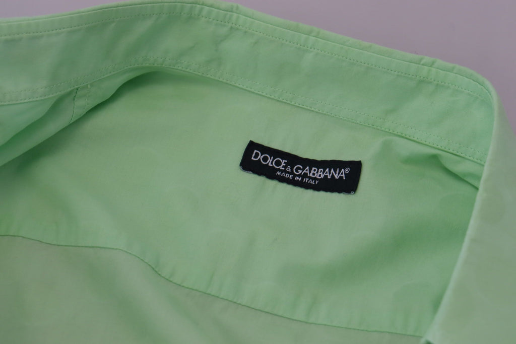Camisa casual de corte entallado con botones y color verde menta de Dolce & Gabbana
