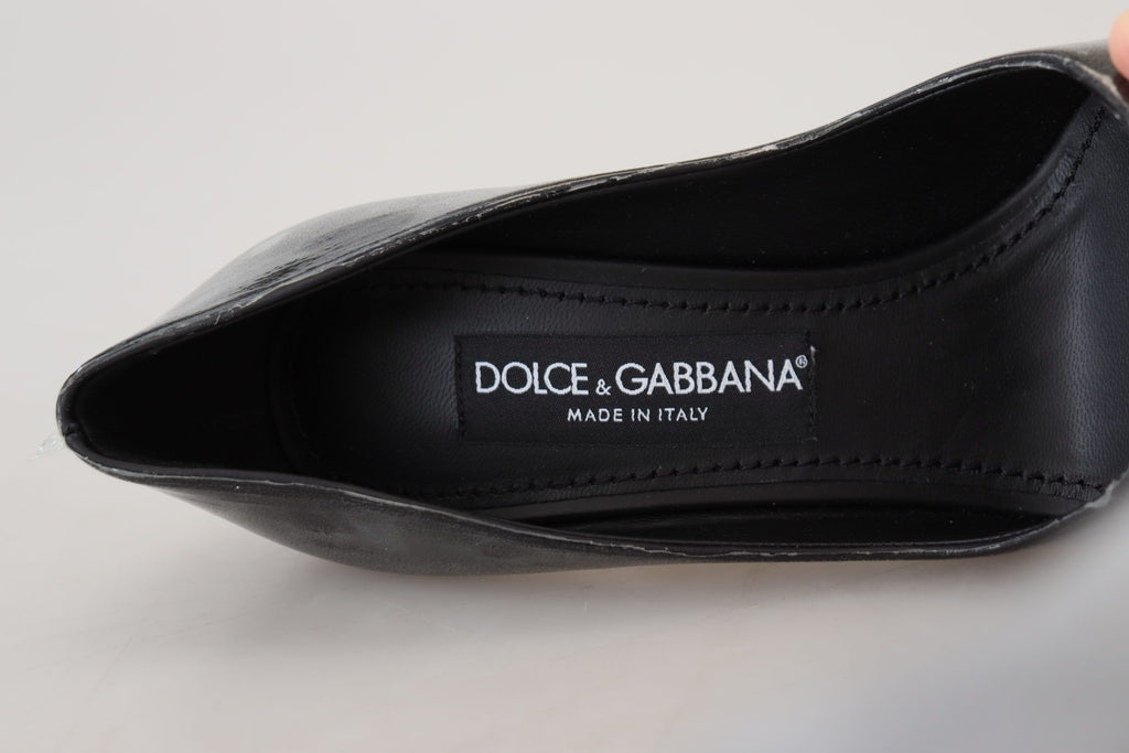 Tacones y Zapatos de Salón Elegantes Negros con Detalles Dorados Dolce & Gabbana