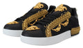 Zapatillas de cuero Portofino elegantes de Dolce & Gabbana en negro