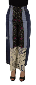 Dolce & Gabbana High-Waist Multicolor Wide-Cut Jeans