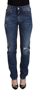Dolce & Gabbana Elevated Elegance Checkered Back Denim Pants
