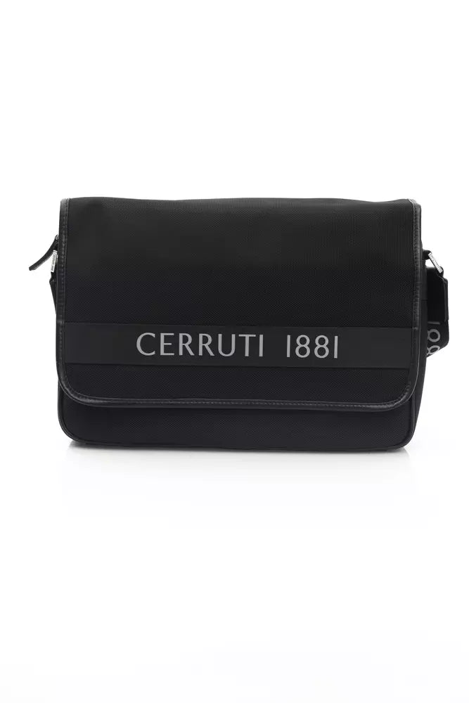 Cerruti 1881 Black Leather Men Messenger Bag
