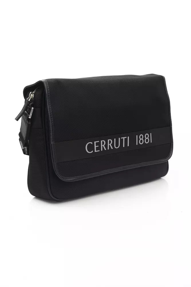 Cerruti 1881 Black Leather Men Messenger Bag