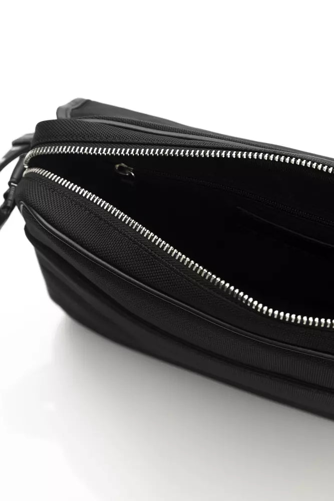 Cerruti 1881 Black Leather Men Messenger Bag