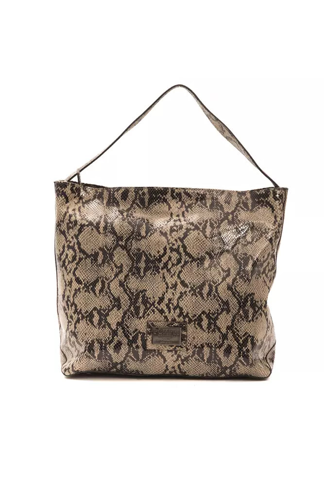 Pompei Donatella Bolso de Hombro de Piel Marrón para Mujer
