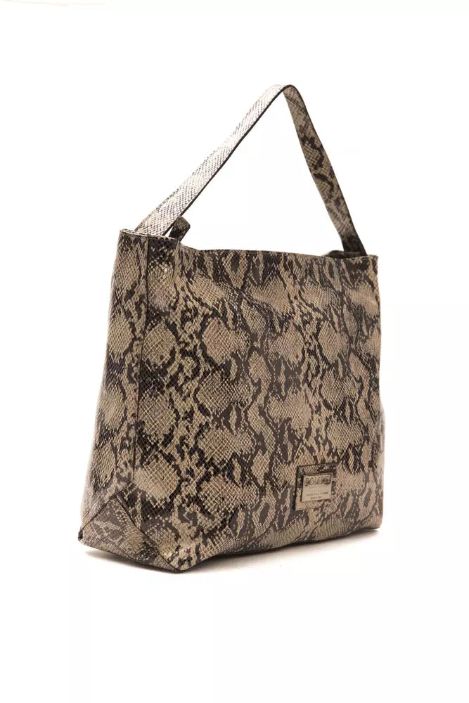 Pompei Donatella Bolso de Hombro de Piel Marrón para Mujer