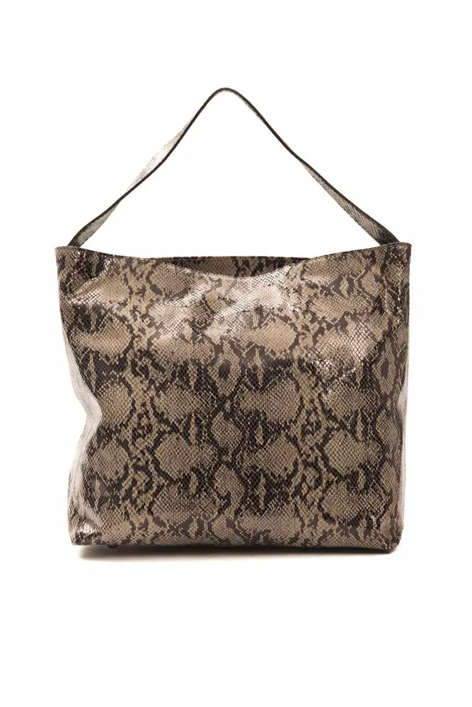 Pompei Donatella Bolso de Hombro de Piel Marrón para Mujer