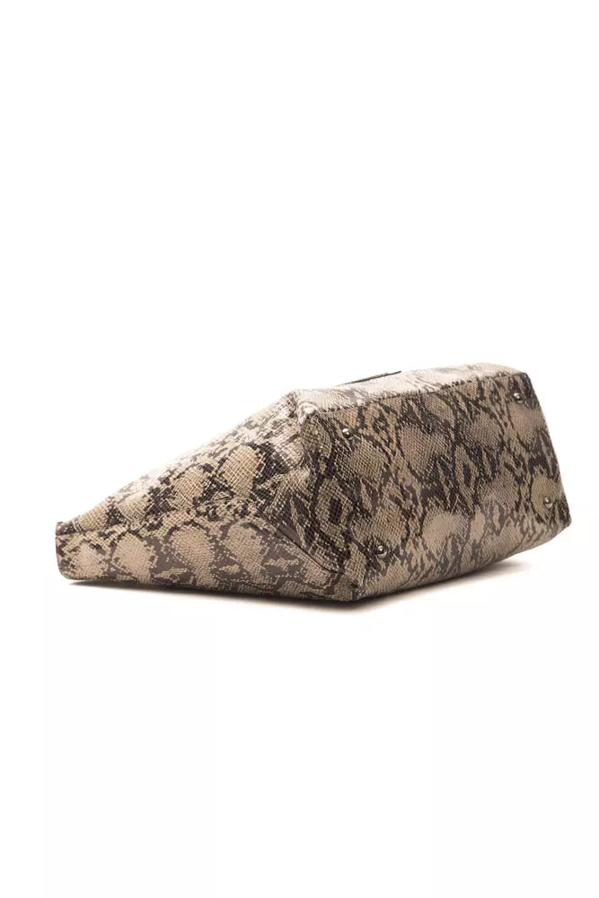 Pompei Donatella Bolso de Hombro de Piel Marrón para Mujer