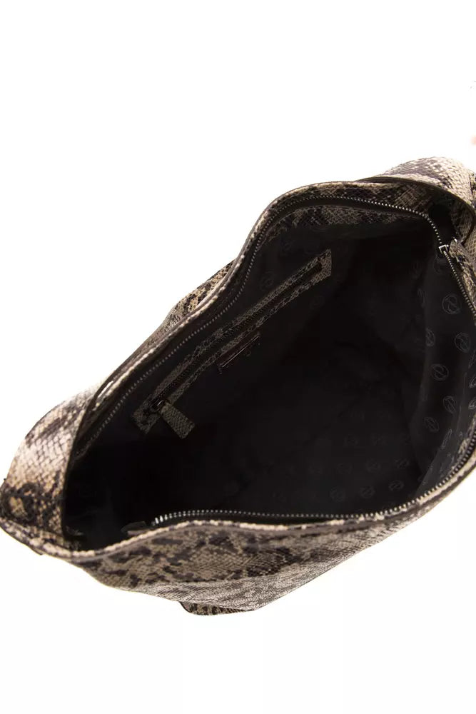 Pompei Donatella Bolso de Hombro de Piel Marrón para Mujer