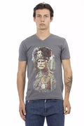 Trussardi Action Gray Cotton Men T-Shirt