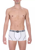 Bikkembergs White Cotton Men's Underwear Trunk Set