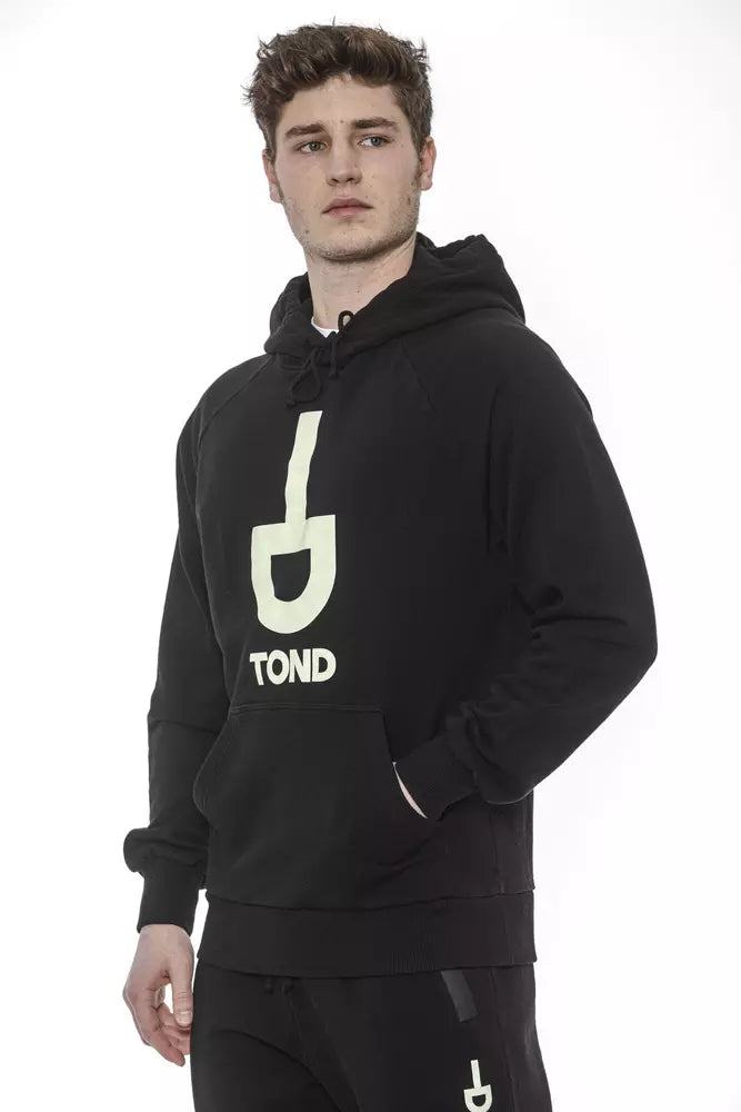 Tond Black Cotton Men's Hooded Sweater