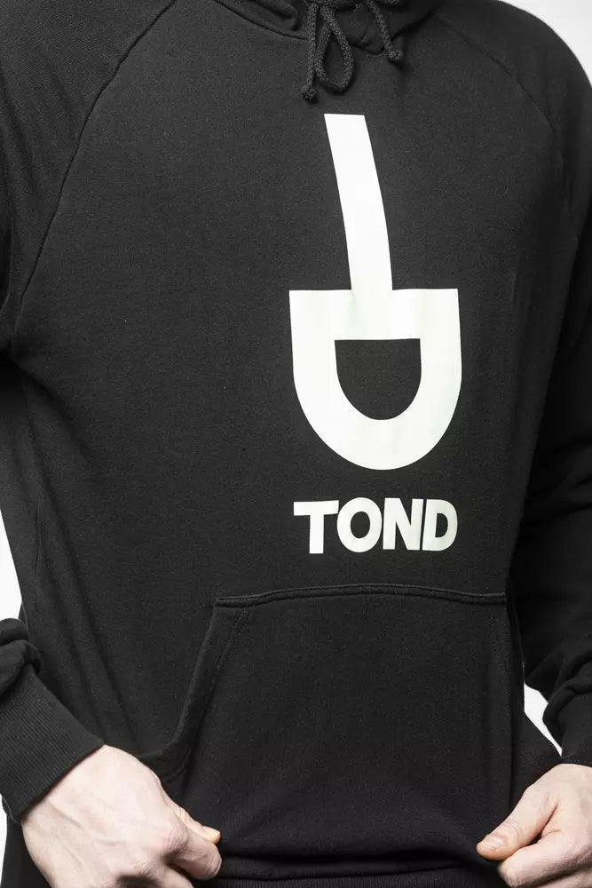 Tond Black Cotton Men's Hooded Sweater