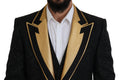 Traje de 3 piezas elegante de corte entallado en negro y dorado de Dolce & Gabbana
