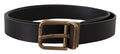 Dolce & Gabbana Elegant Black Leather Belt with Vintage Buckle