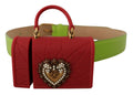 Dolce & Gabbana Elegant Leather Belt with Mini Bag Accessory