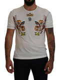 Dolce & Gabbana Elegant White Cotton-Silk Blend Tee