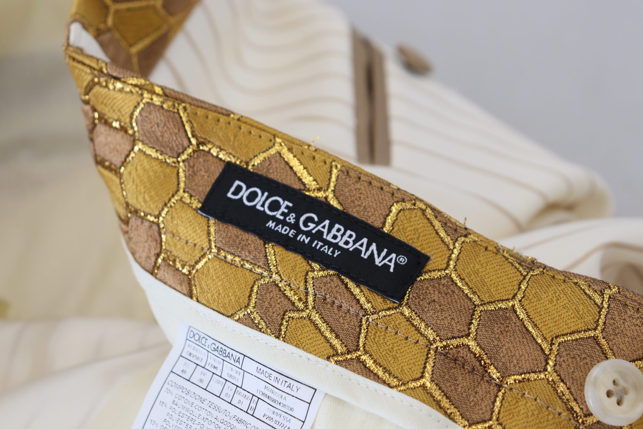 Traje elegante cruzado Dolce & Gabbana en blanco roto