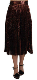 Falda midi elegante de talle alto con línea A de Dolce & Gabbana