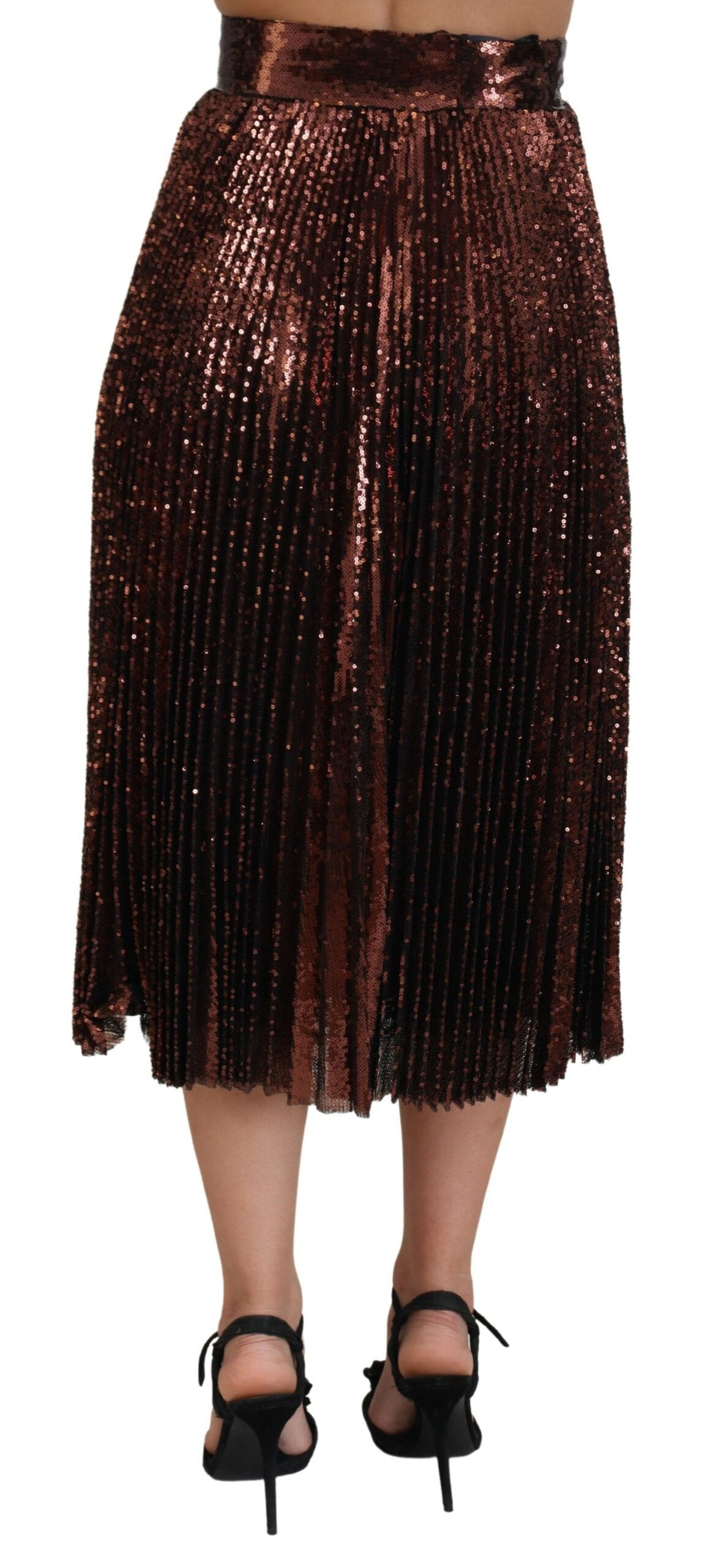 Falda midi elegante de talle alto con línea A de Dolce & Gabbana