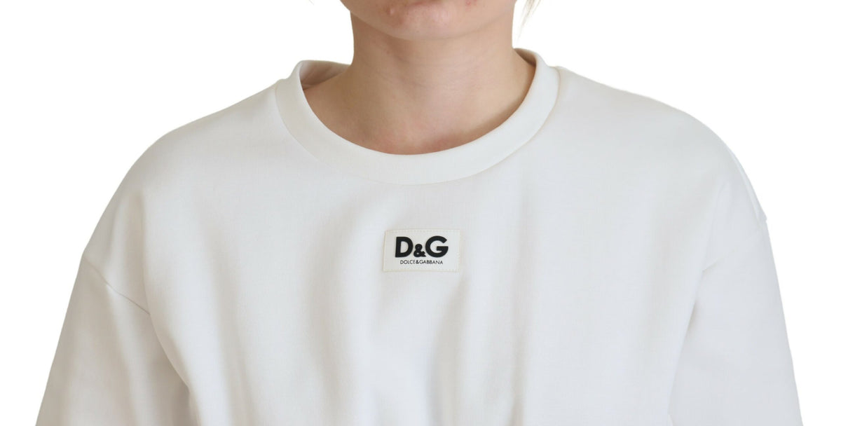 Dolce & Gabbana White Corset Stretch Cotton Top T-shirt