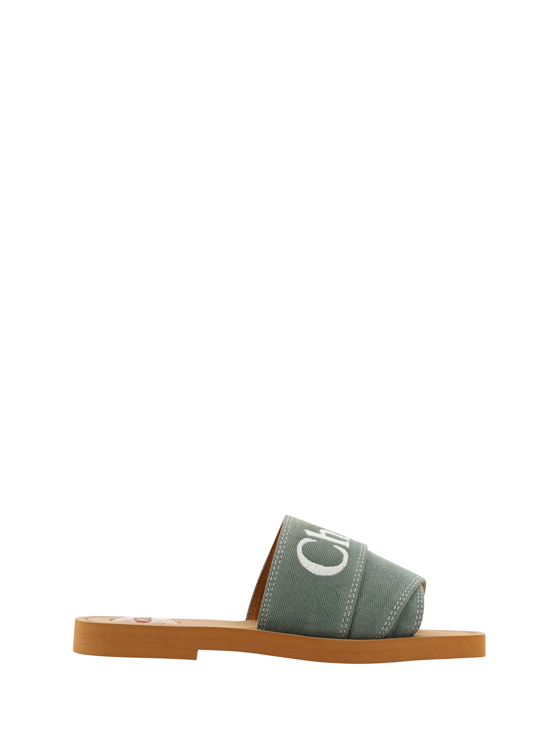 Chloé Sandalias de Algodón Verde Bosque Elegantes