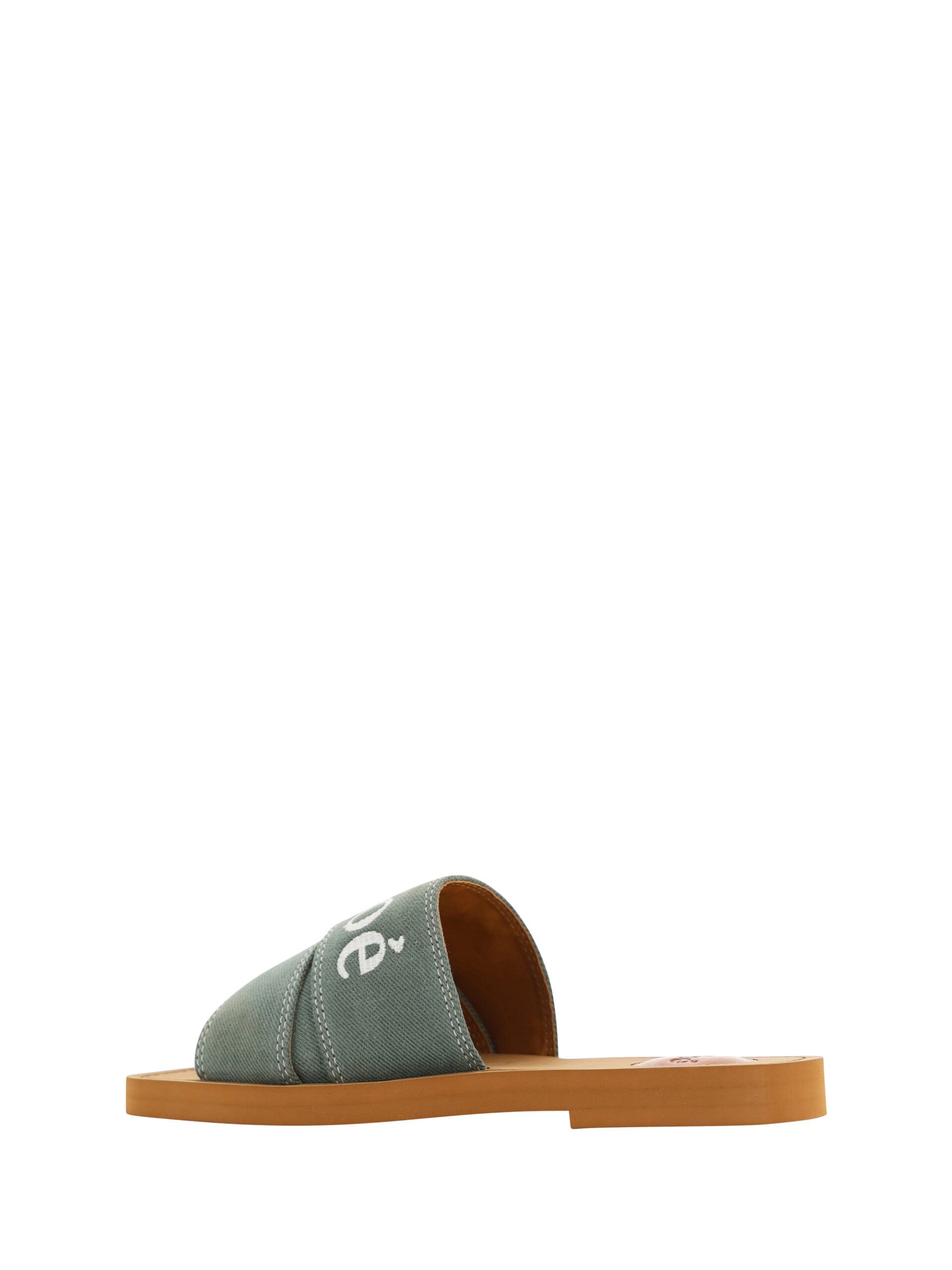 Chloé Sandalias de Algodón Verde Bosque Elegantes