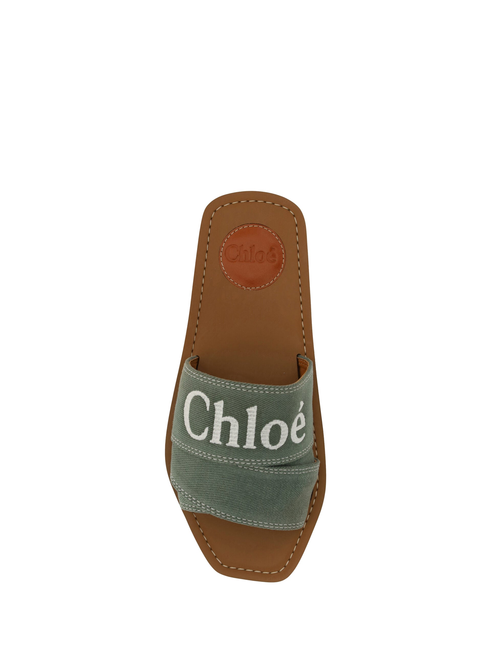 Chloé Sandalias de Algodón Verde Bosque Elegantes