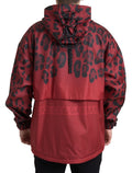 Chaqueta con capucha y estampado de leopardo rojo radiante de Dolce & Gabbana