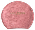 Dolce & Gabbana Chic Pink Leather Hand Mirror Holder