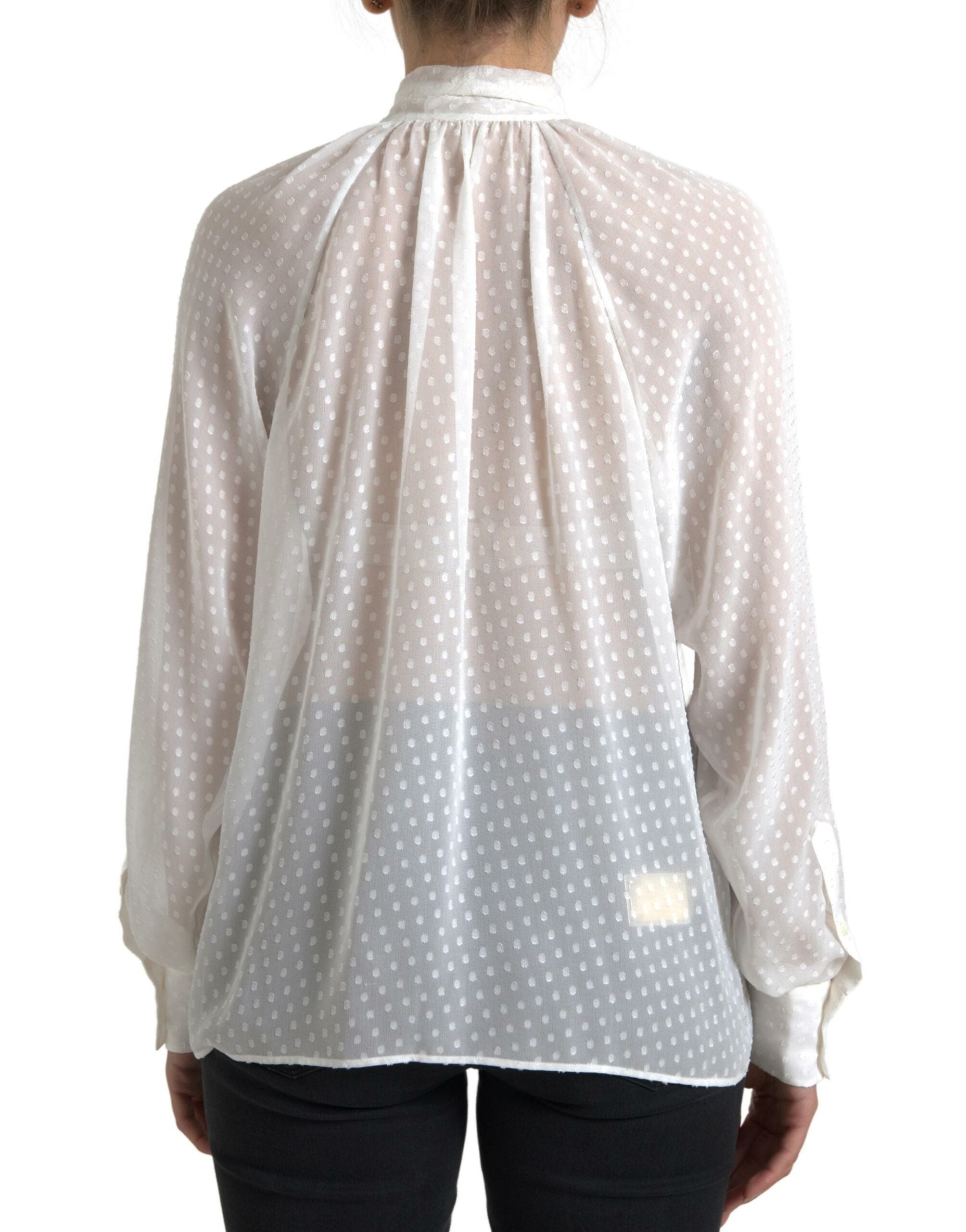 Dolce & Gabbana Elegante blusa semitransparente de seda con botones