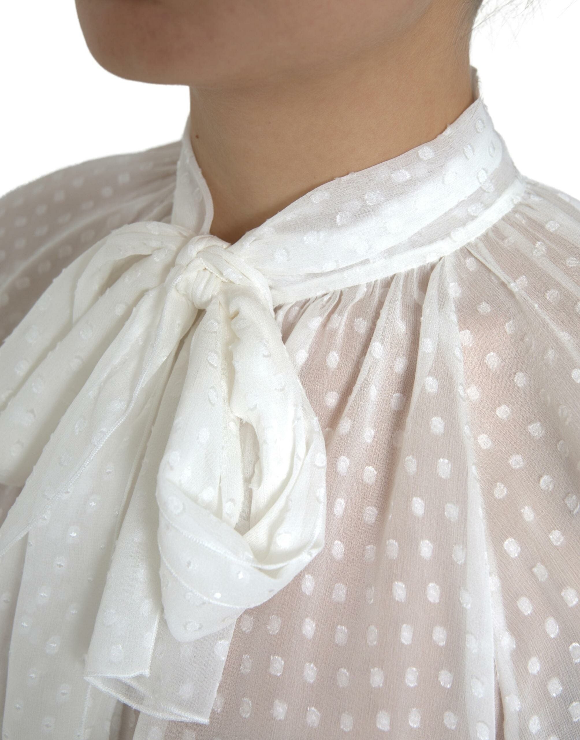 Dolce & Gabbana Elegante blusa semitransparente de seda con botones