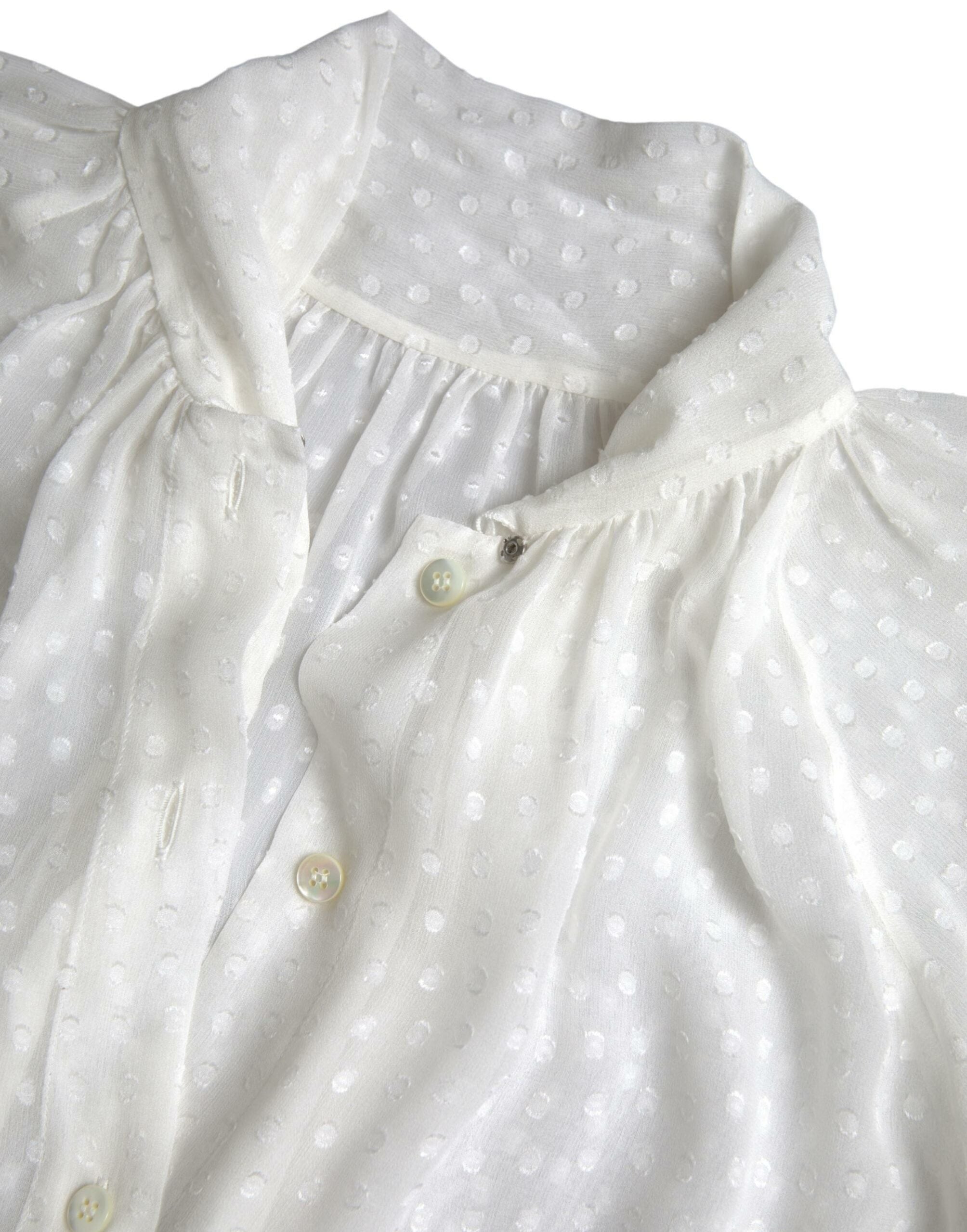 Dolce & Gabbana Elegante blusa semitransparente de seda con botones