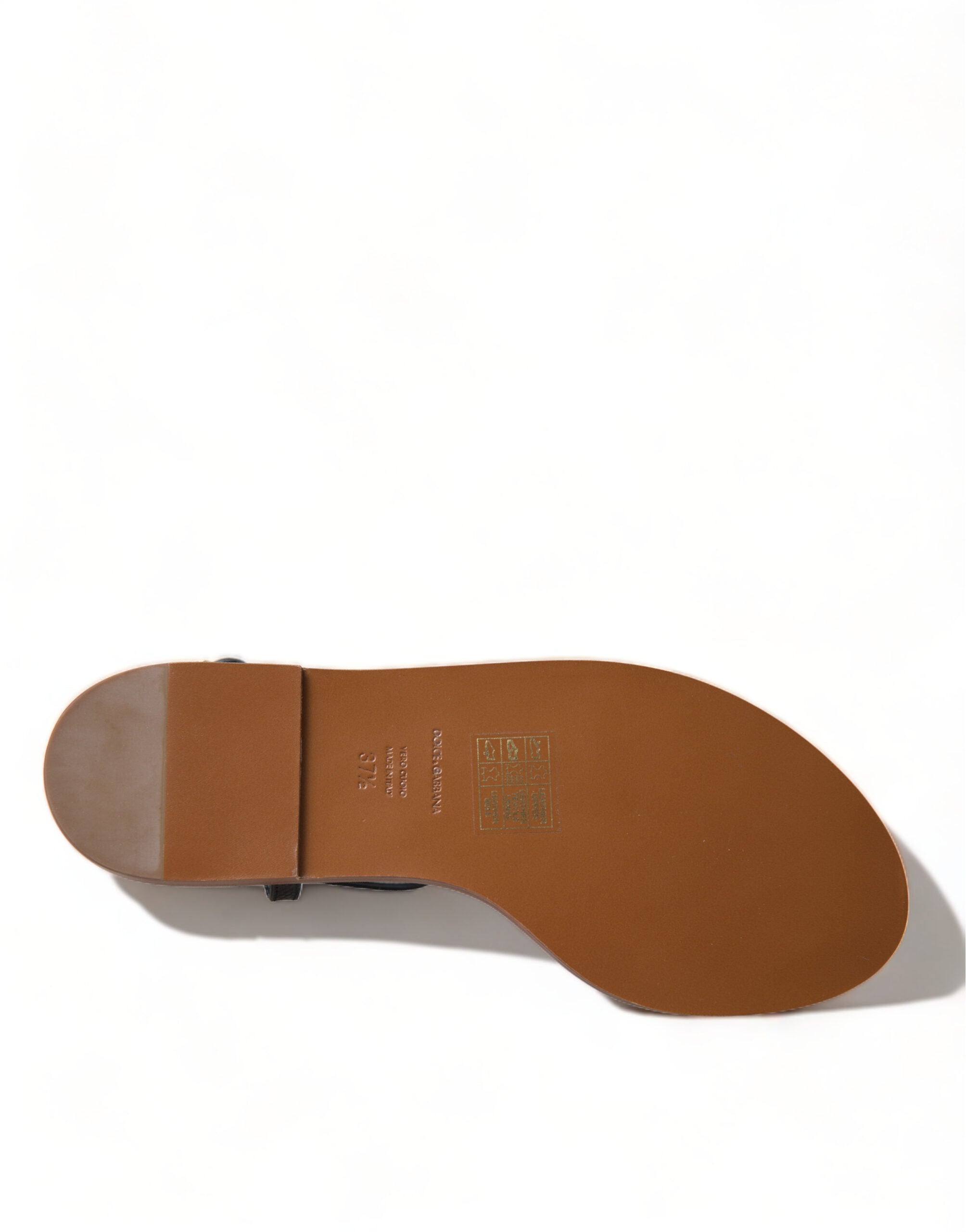 Sandalias planas elegantes de Dolce & Gabbana adornadas con cristales