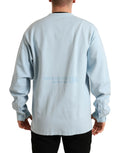 Dolce & Gabbana Elegant Light Blue Cotton Blend Crew Neck Sweater