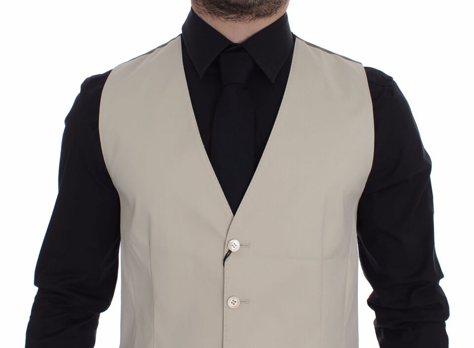 Chaleco elegante de Dolce & Gabbana de mezcla de algodón beige