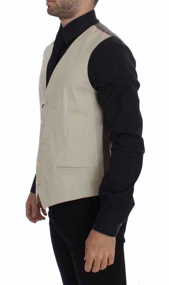 Chaleco elegante de Dolce & Gabbana de mezcla de algodón beige