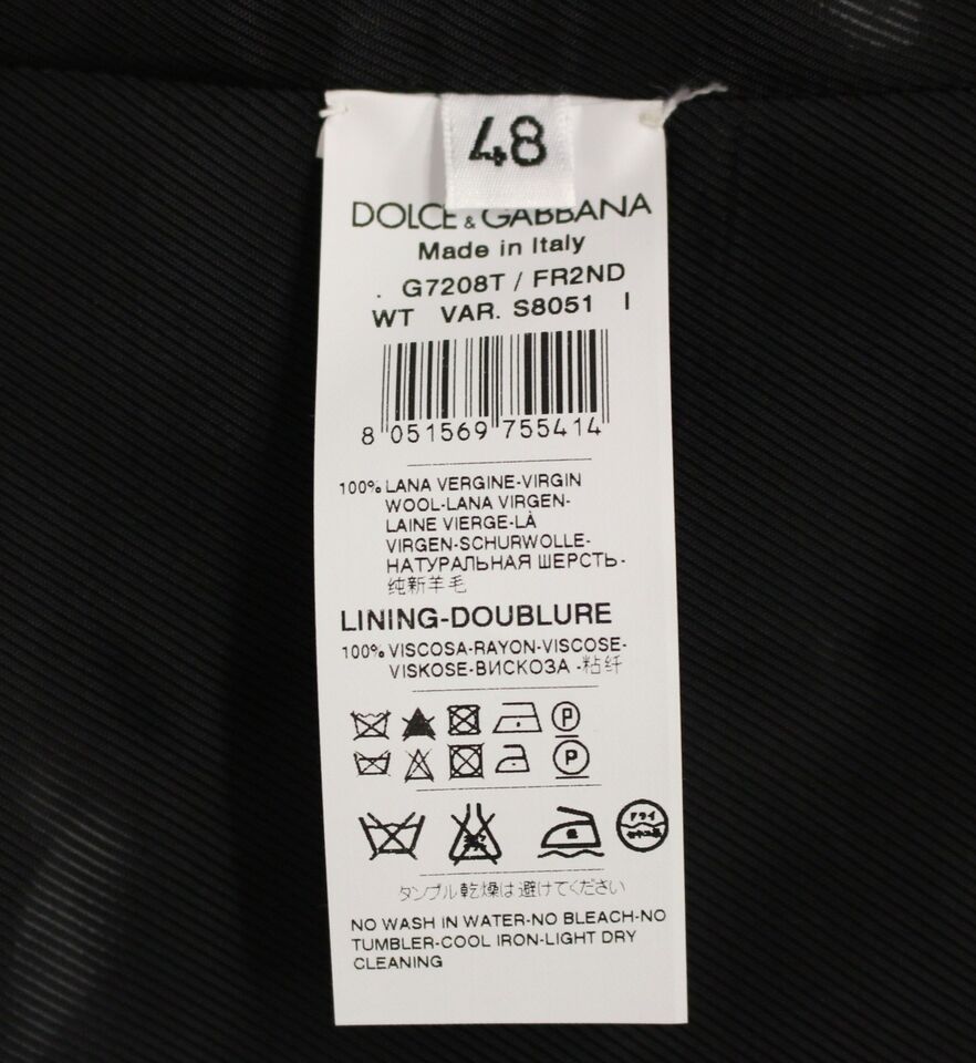 Chaleco elegante de vestir de lana a rayas negras de Dolce & Gabbana